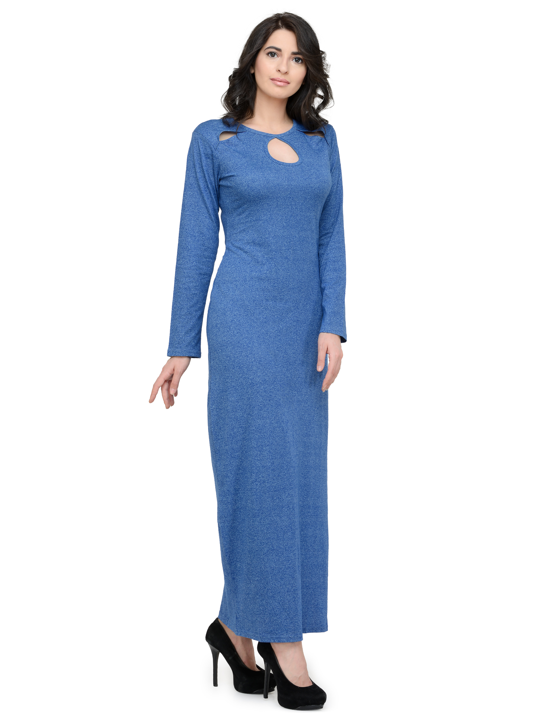 JAW DROPPING Blue MAXI WITH FRONT SLIT